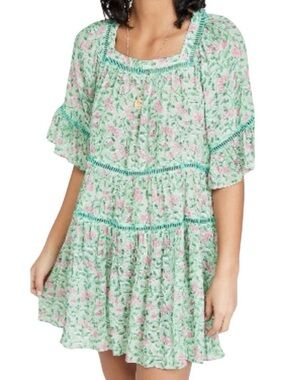 Revolve Playa Lucila Green Floral Dress